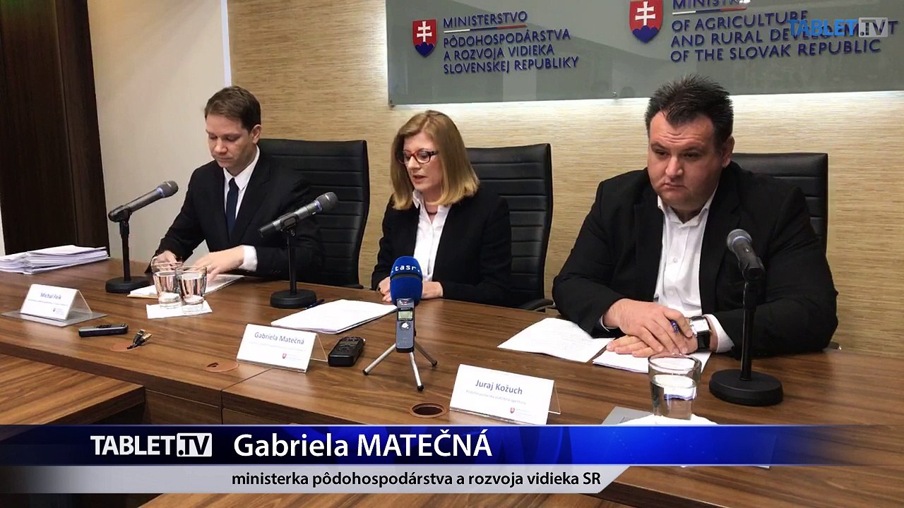 ZÁZNAM: TK podpredsedníčky vlády a ministerky pôdohospodárstva a rozvoja vidieka SR Gabriely Matečnej