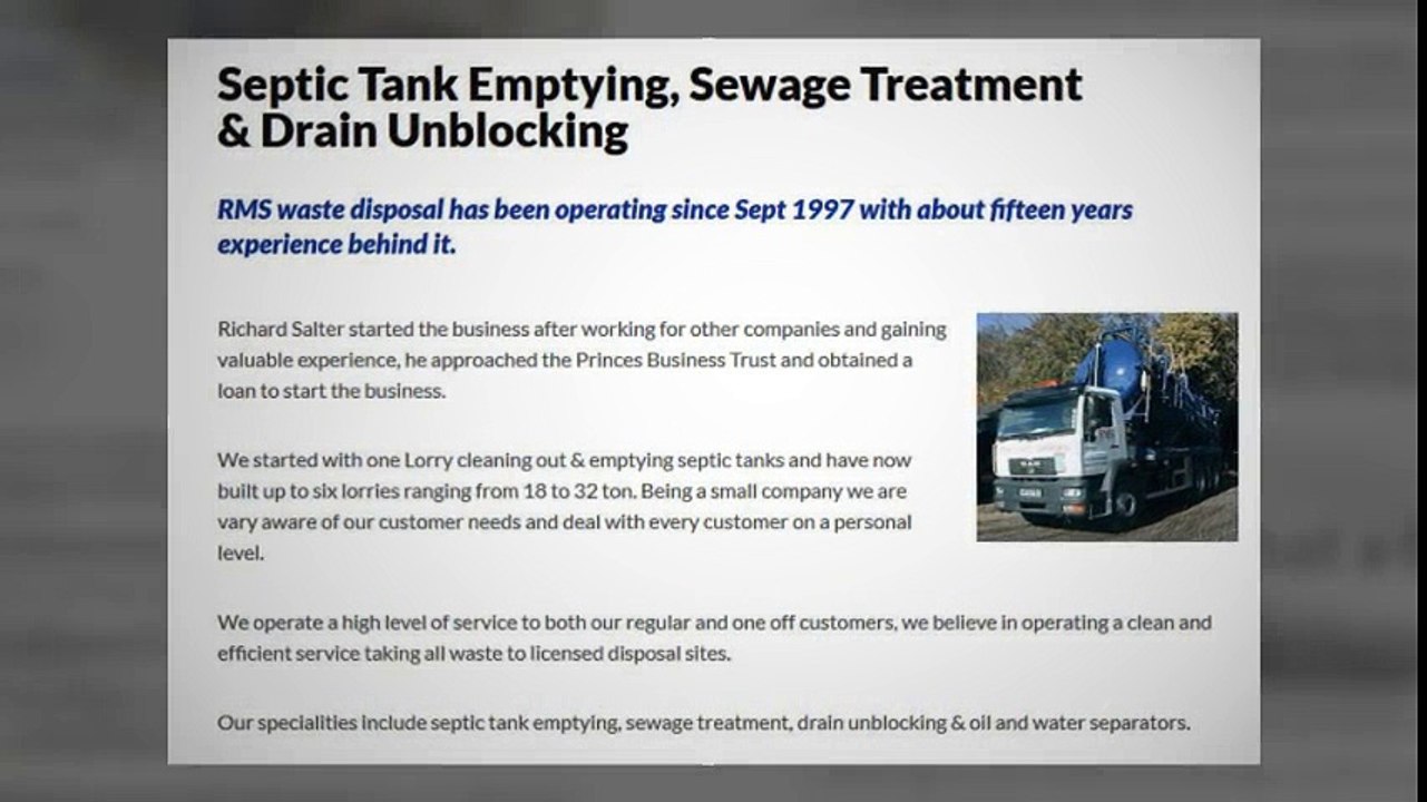 Septic Tank Emptying, Sewage Treatment & Drain Unblocking