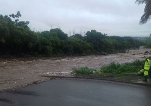 Tropical Cyclone Dumazile Floods Roads on Reunion Island