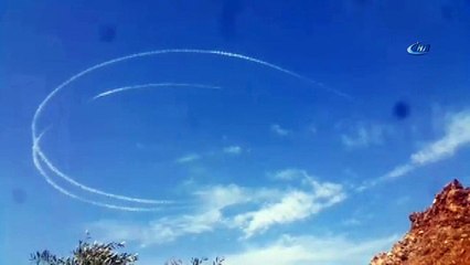 Türk savaş uçaklarından Mehmetçik'e havada hilalli destek