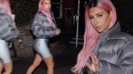 Kim Kardashian models Eighties workout look made popular by Jane Fonda as she hits adult store in Tokyo's red light district.