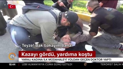 Kazayı gördü, yardıma koştu