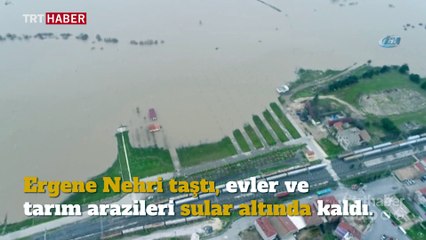 Скачать видео: Ergene Nehri taştı, sular altında kalan evler ve  tarım arazileri havadan görüntülendi