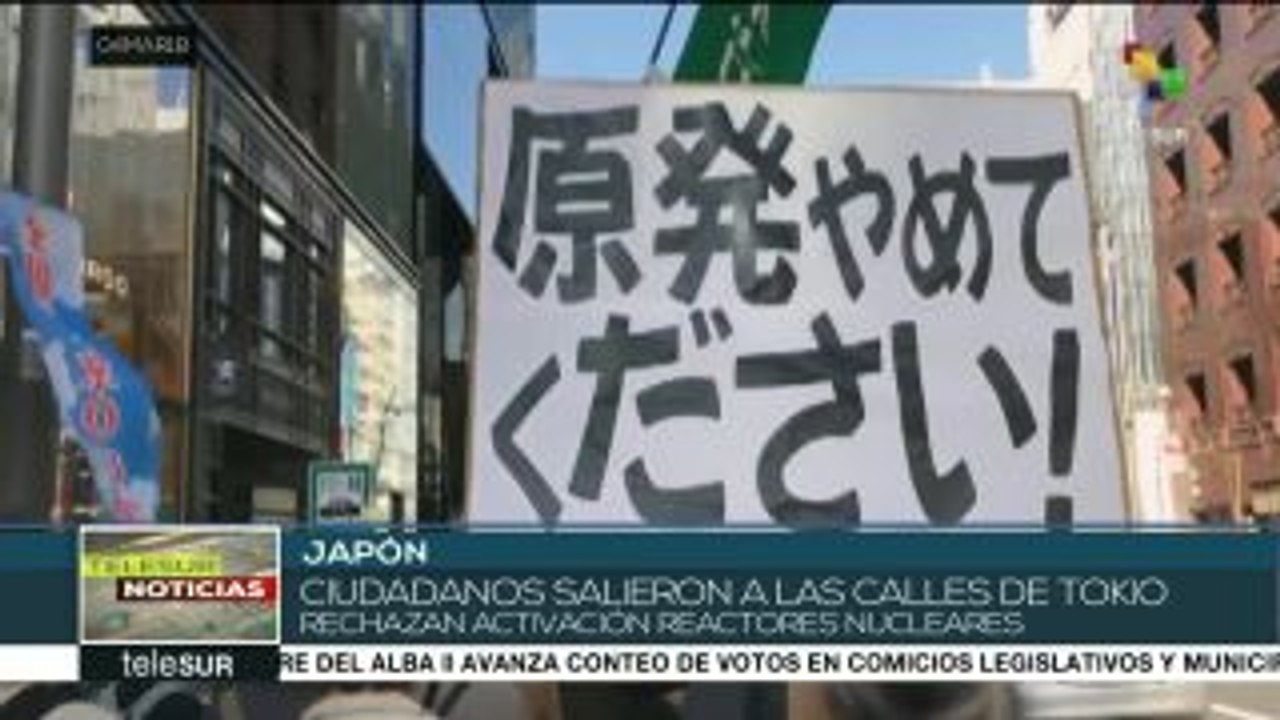 Marchan contra activación de reactores nucleares en Tokio