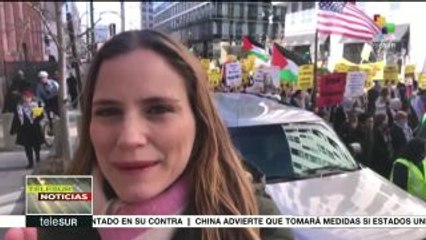 Download Video: EEUU:cientos de personas marchan para exigir cese la ocupación israelí