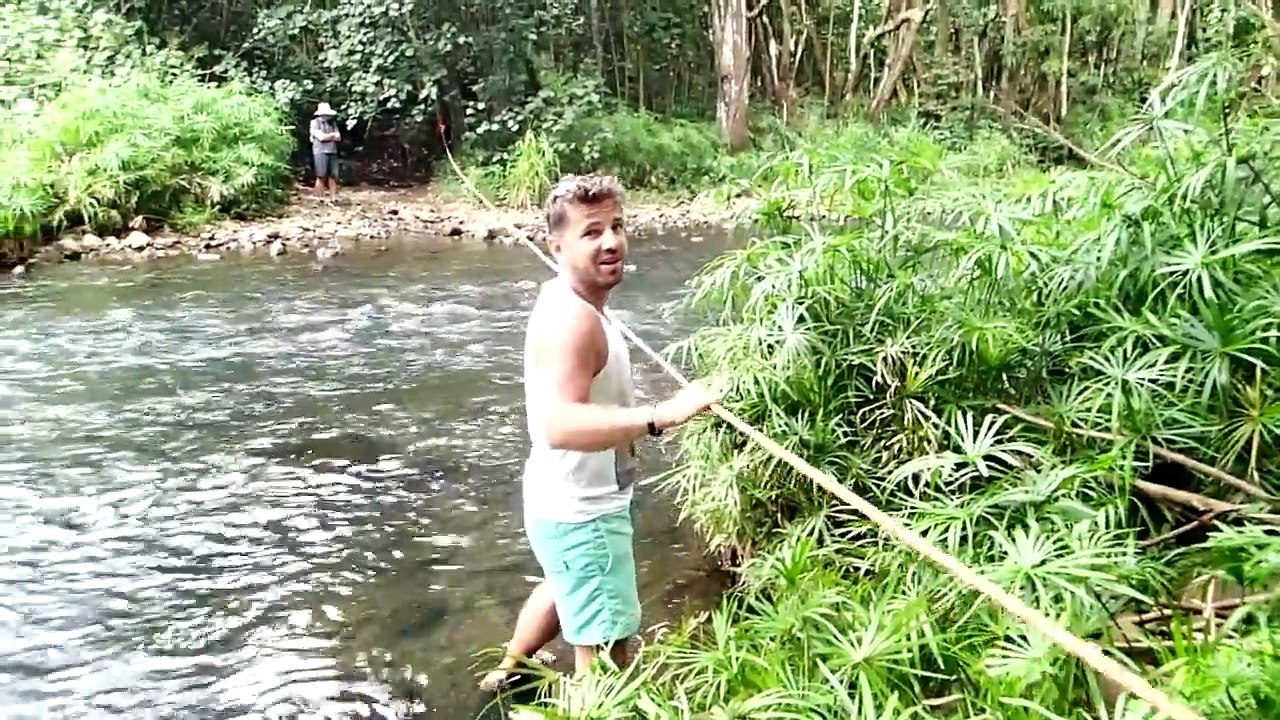 NATURAL SWIMMING UNDER WATERFALL !!!