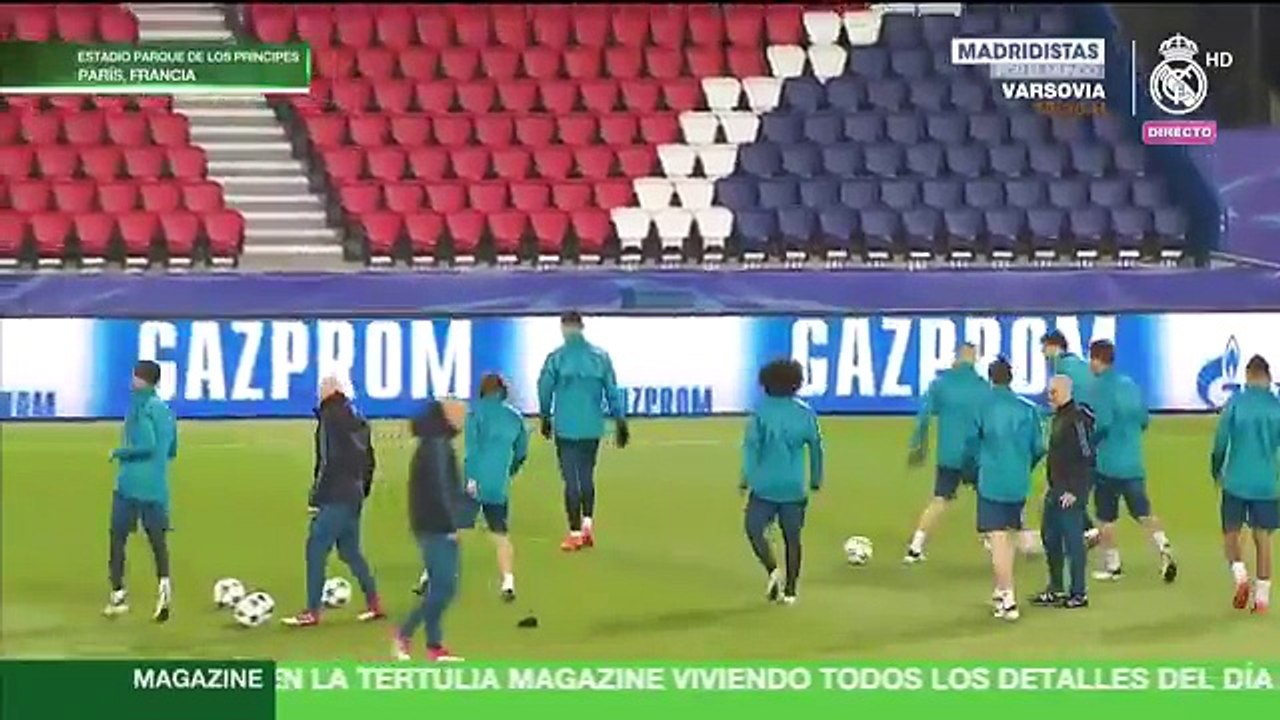 Último entrenamiento del Real Madrid antes del partido ante el PSG