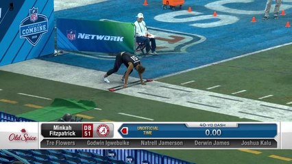 Alabama DB Minkah Fitzpatrick runs a 4.46 40-yard dash