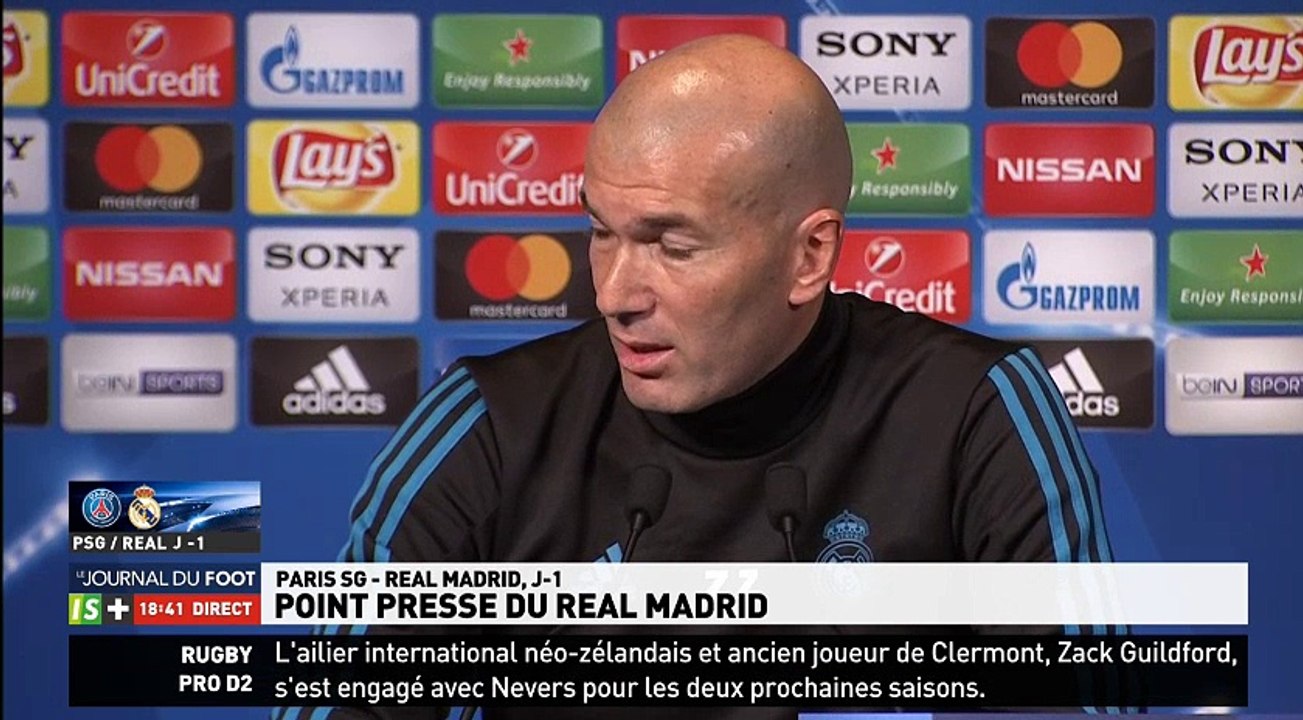 Ligue des Champions PSG VS REAL MADRID : Conférence de presse de Zidane