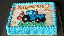 украшаем торт кремом.детский торт Синий трактор