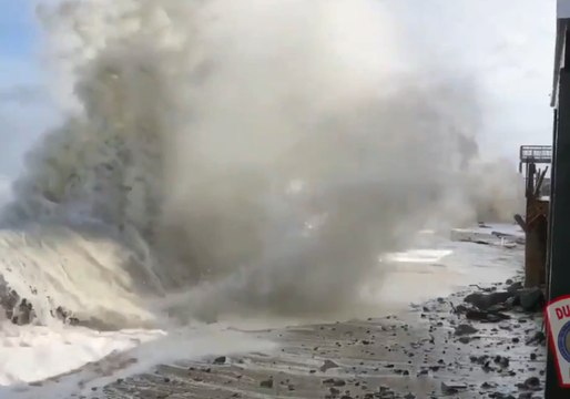 Duxbury Seawall Partially Collapses in Onslaught of Waves