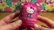 4 Hello Kitty plastic Kinder Surprise Eggs unboxing / unwrapping