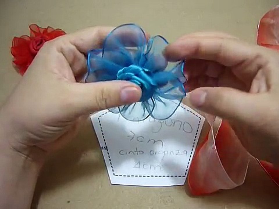 Tutorial paso a paso Flor Elegante cinta organza para el cabello,#149 Manualidadeslahormiga