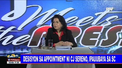 Desisyon sa appointment ni CJ Sereno, ipauubaya sa SC