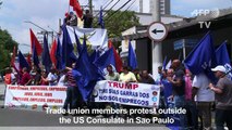 Brazilians protest against Trump's import surcharge on steel