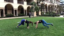 Pulled out some partner moves in the park!  Try these 3 exercises for a MAJOR fat blast sesh plus a legit leg sculpt and booty lift!  1 minute each