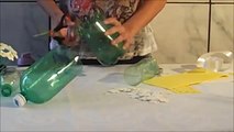 como fazer vaso de flores com garrafa pet e eva