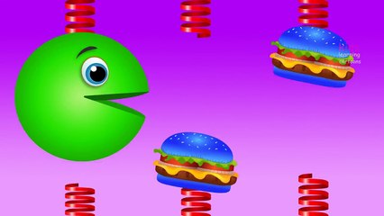 Learning Colors with Hamburgers - Collection Colors for Children - Pacman Learning to Kids Video