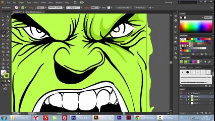 Marvel Hulk Adobe Illustrator Drawing