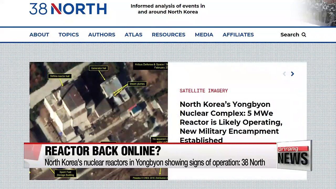 North Korea's nuclear reactors in Yongbyon showing signs of operation: 38 North