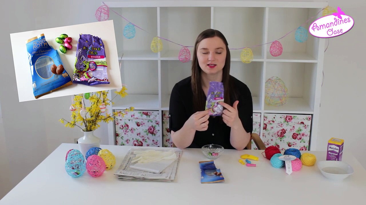 Ostereier aus Wolle / Garn mit Hilfe von Luftballons | DIY Dekoration und Geschenkidee