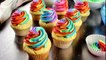 Rainbow Buttercream~ Vanilla Cupcakes New Recipe | Gretchens Bakery