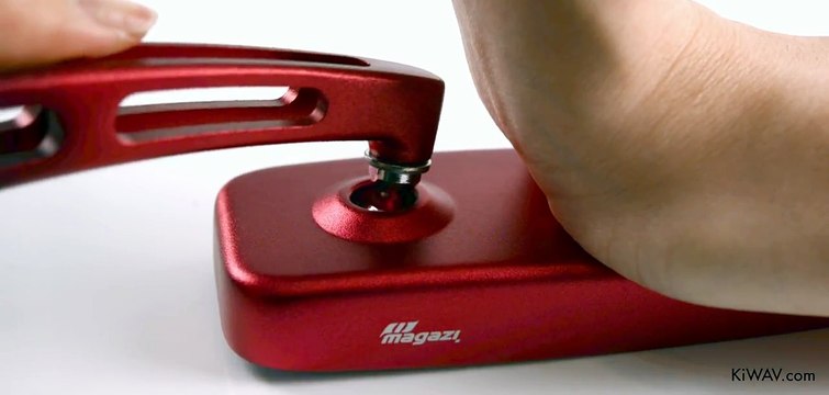 Motorcycle Mirrors Classic Red MX Adjustable Sportsbike with Chrome Mirror Base | KiWAV