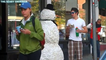 Funny Scary Snowman Hidden Camera Practical Joke