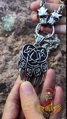 [BaviPower] Nordic Viking Berserker Bear Paw Pendant Necklace