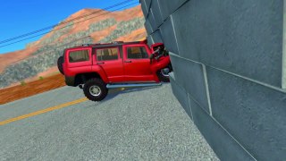 BeamNG Drive Crashes High Speed Wrecks into Brick Wall [720p]