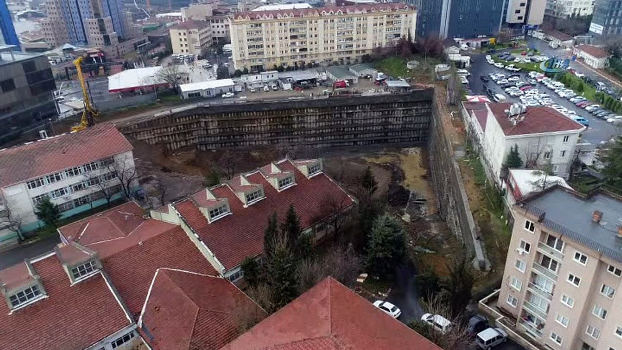 Şişli Endüstri Meslek Lisesi'nde son durum havadan görüntülendi