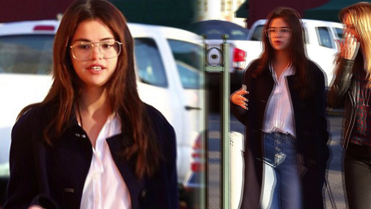 Making a spec-tacle! Selena Gomez rocks chic winter coat and oversized reading glasses during dinner date with gal pal... before heading to church service with Justin Bieber.