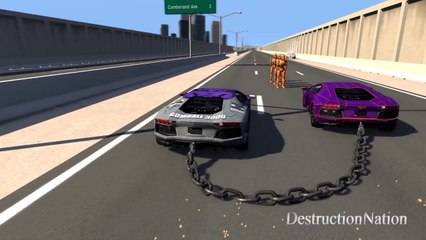 Chained Cars Crash Testing - BeamNG DRIVE [720p]