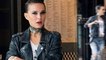 Rock on! Natalie Portman is almost unrecognizable with heavy eye makeup, black motorcycle jacket and ripped jeans to play a singer in Vox Lux.