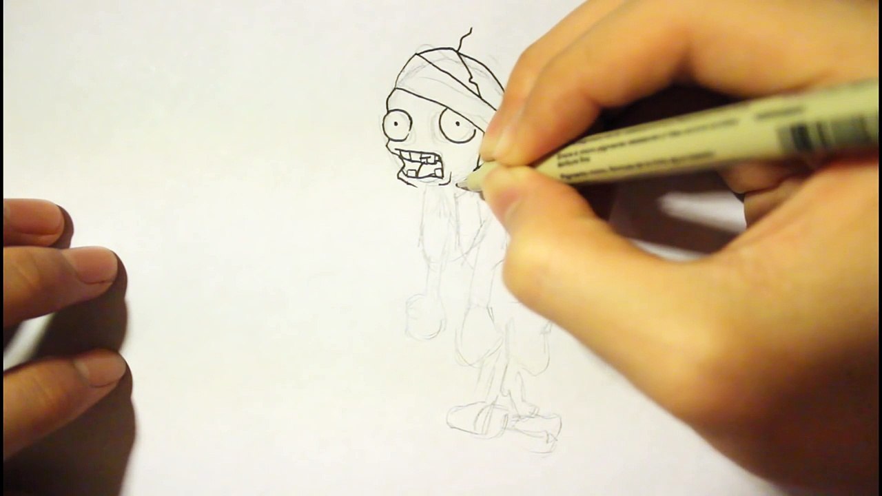 How To Draw a Zombie From Plants vs. Zombies|Step By Step|Easy|Face|