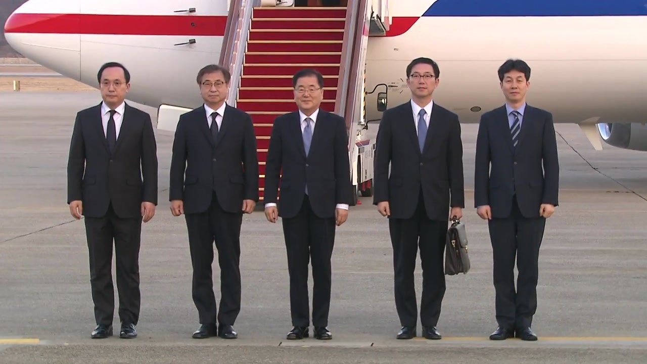 [현장영상] 대북특사단, 방북 마치고 서울공항 도착 / YTN