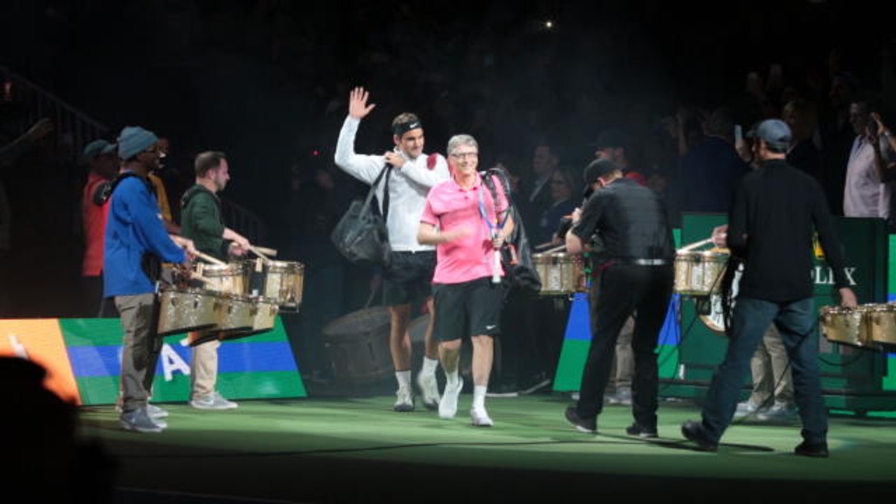 Match for Africa - Roger Federer et Bill Gates en double