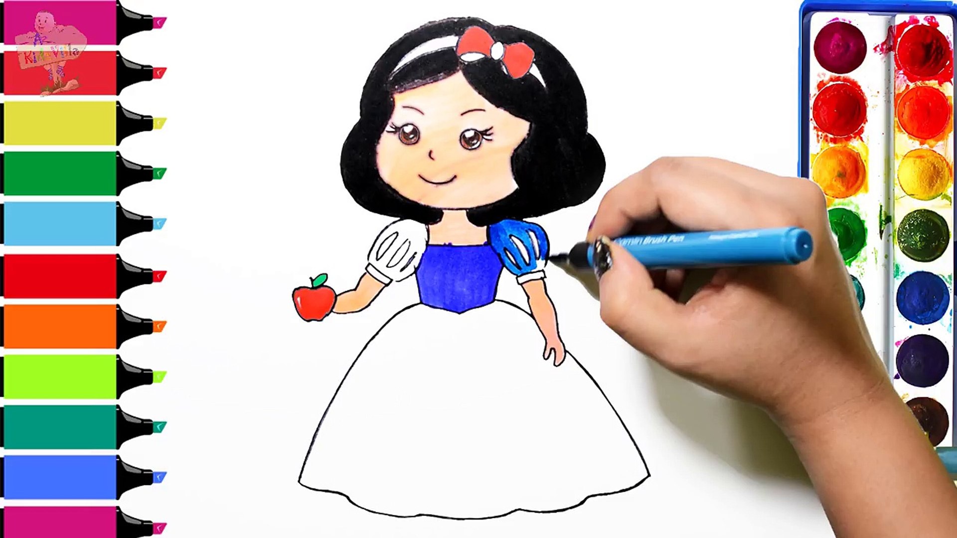 Draw Color Paint Cute Snow White Coloring Pages and Learn Colors for Kids -  video Dailymotion