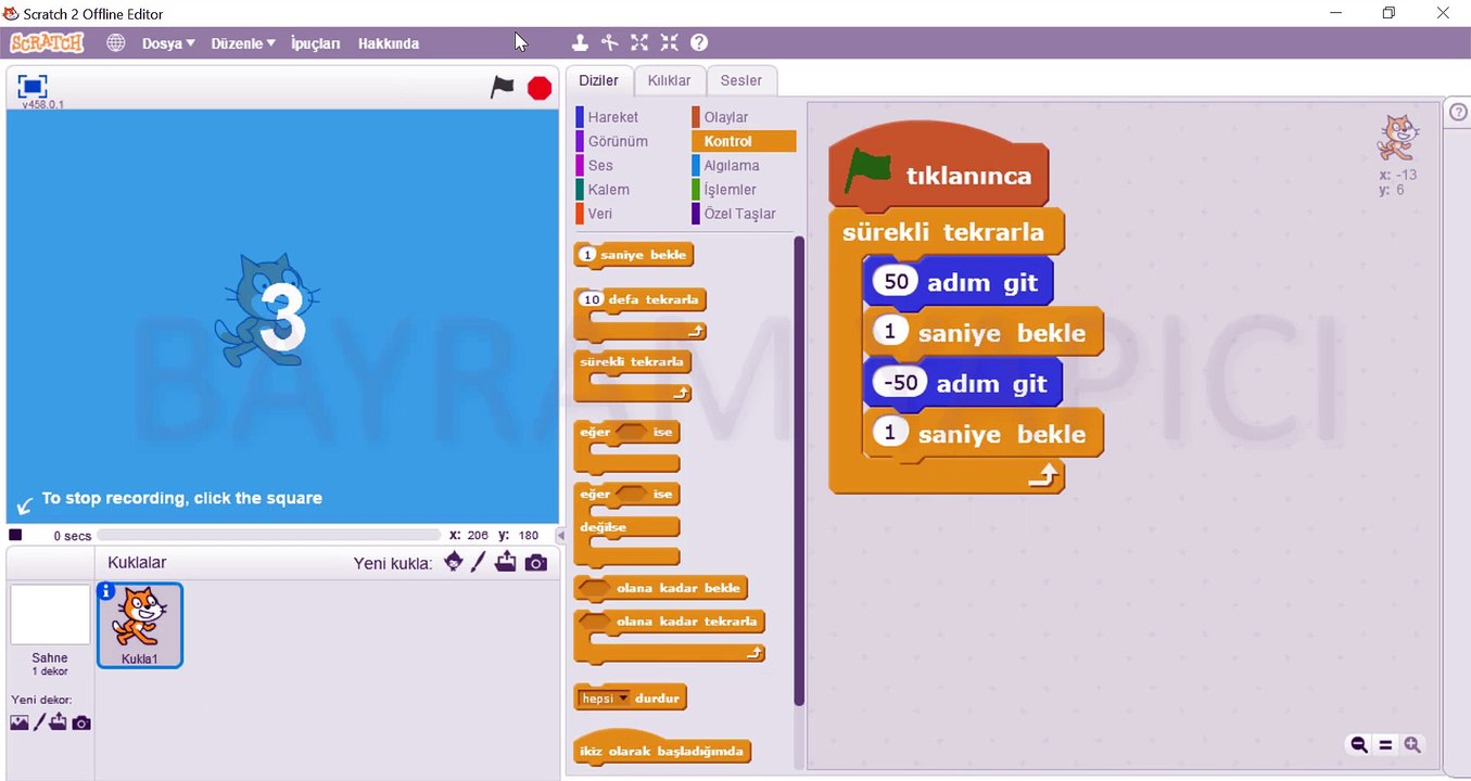 SCRATCH 2 DERSLERİ - PROJE VİDEOLARINI NASIL ÇEKERİM?