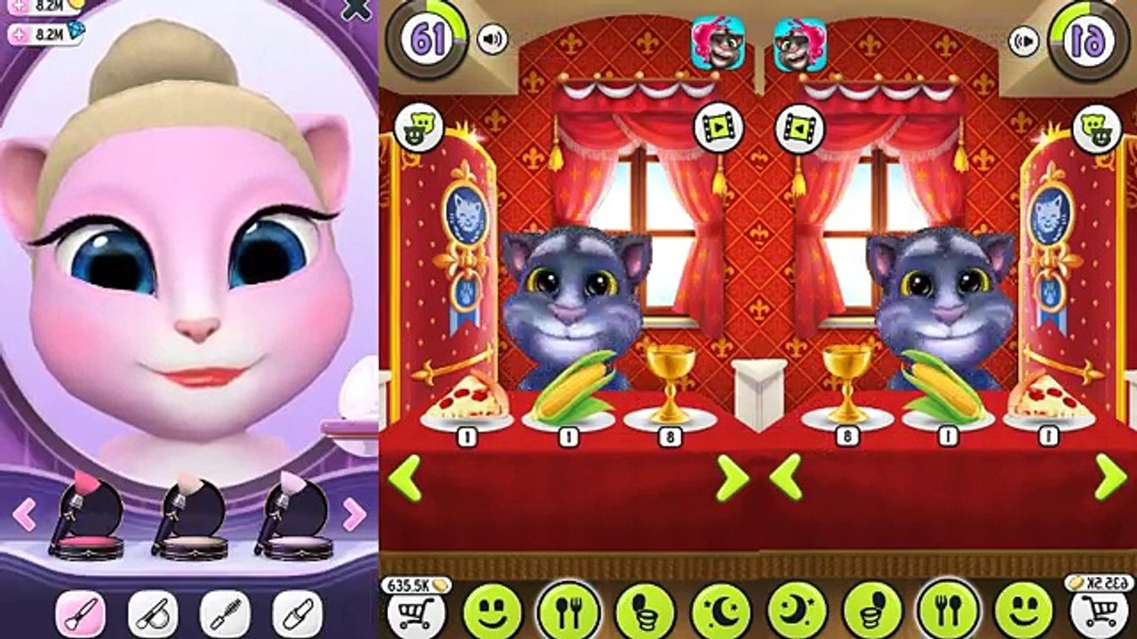 Angela Level 52 Vs Tom Level 62/My Talking Angela Vs My Talking Tom/Gameplay makeover for Kid #42