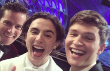 Ansel Elgort's selfie image most liked Oscars Instagram post