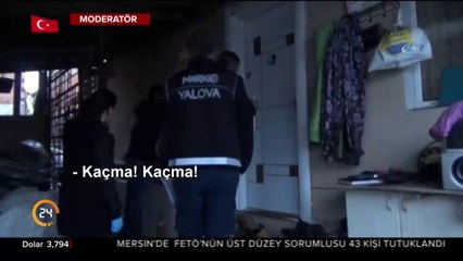 Pencereden kaçarken yakalandı