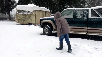 Fat Kid Rages Over Snowball Fight