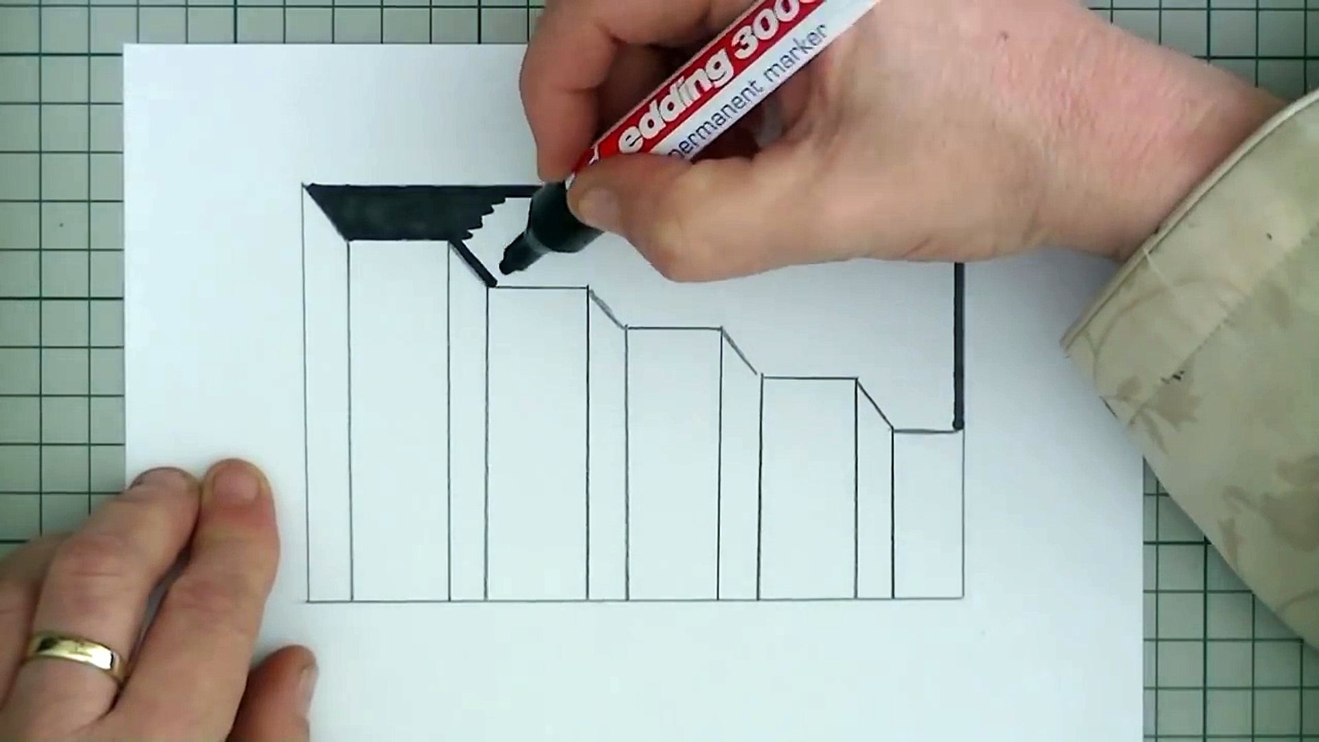 Step By Step Drawing Draw 3d Cellar Stairs Narrated For Kids Video Dailymotion