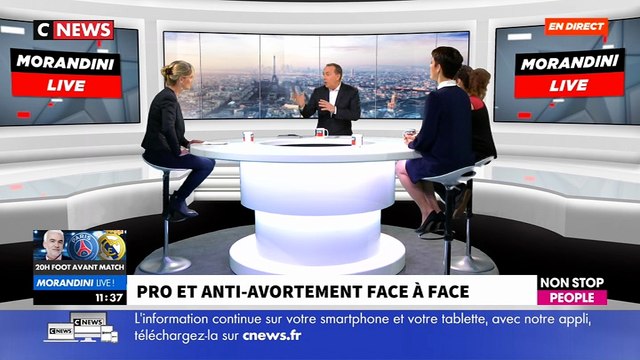 Pro et anti-avortement, regardez le face à face très tendu ce matin en direct dans Morandini Live sur Cnews et Non Sto