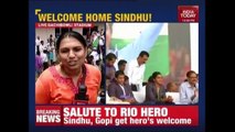 Telangana Govt Felicitates PV Sindhu At Gachibowli Stadium, Hyderabad