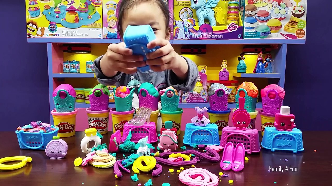 Rare McDonalds Shopkins Judy Jumper Play-Doh Eggs Surprise Happy Meal Food Fair | Family 4 Fun