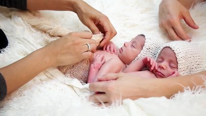 Noor and Layla - Newborn Girl Twins Photographed by Ana Brandt