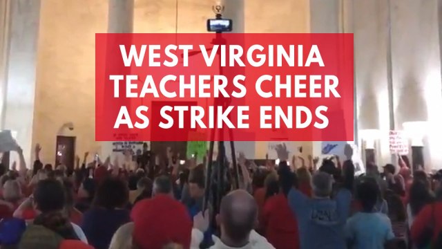 West Virginia teachers cheer as deal for pay increase ends strike