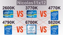 Intel i7-2600K vs i7-3770K vs i7-4770K vs i7-4790K vs i7-6700K vs i7-5820K